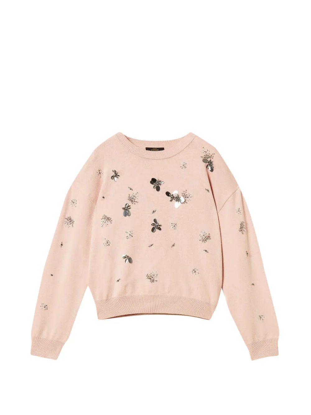 TWINSET crewneck jumper with embroidery - Rosa