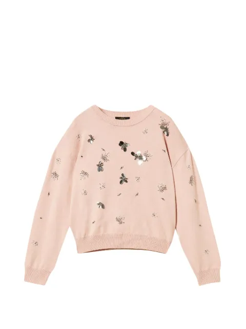 TWINSET jersey con bordado y cuello redondo