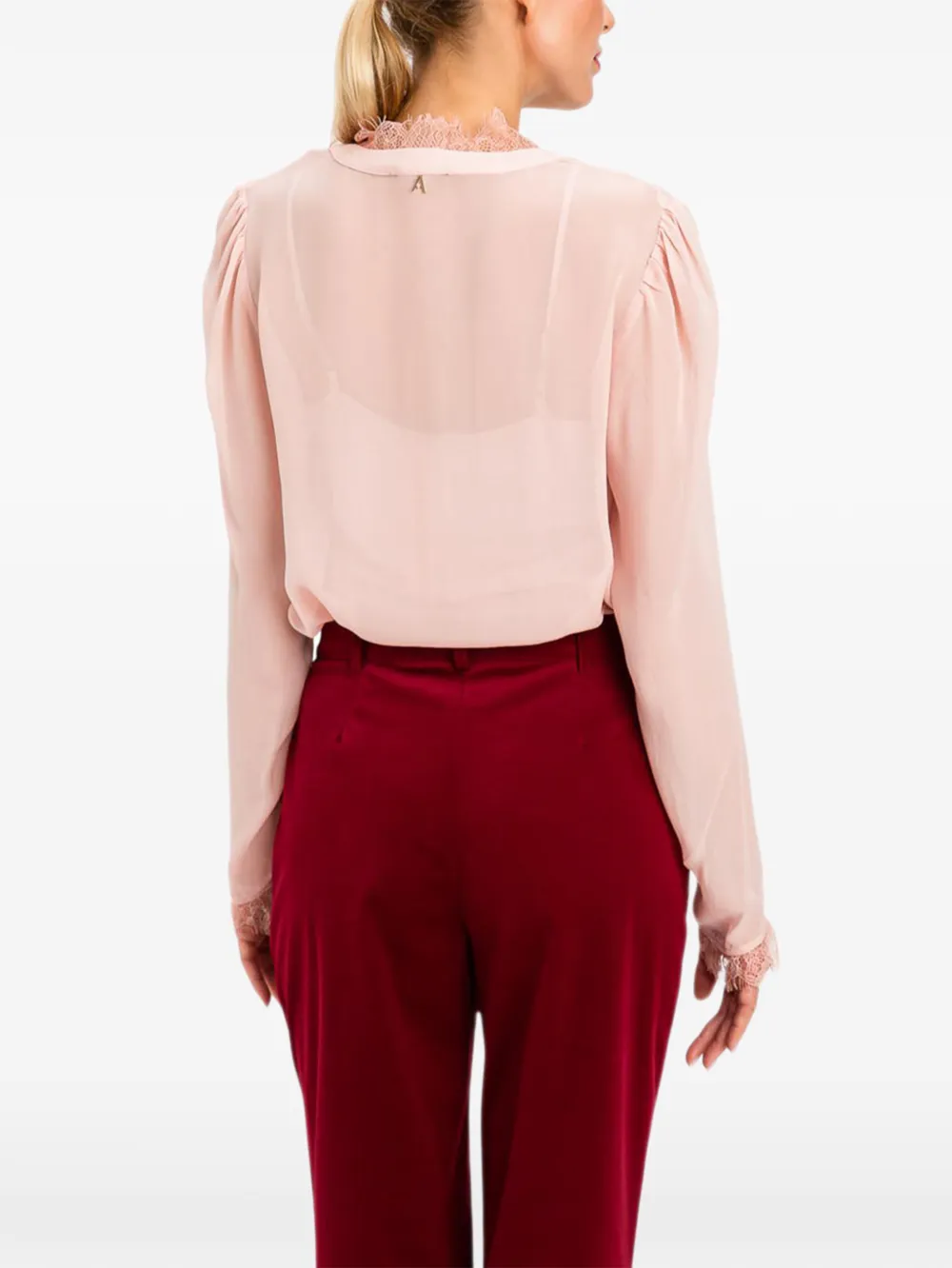 TWINSET Geruite blouse Roze