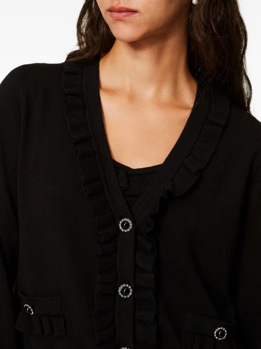 TWINSET Vest en top met ruches Zwart