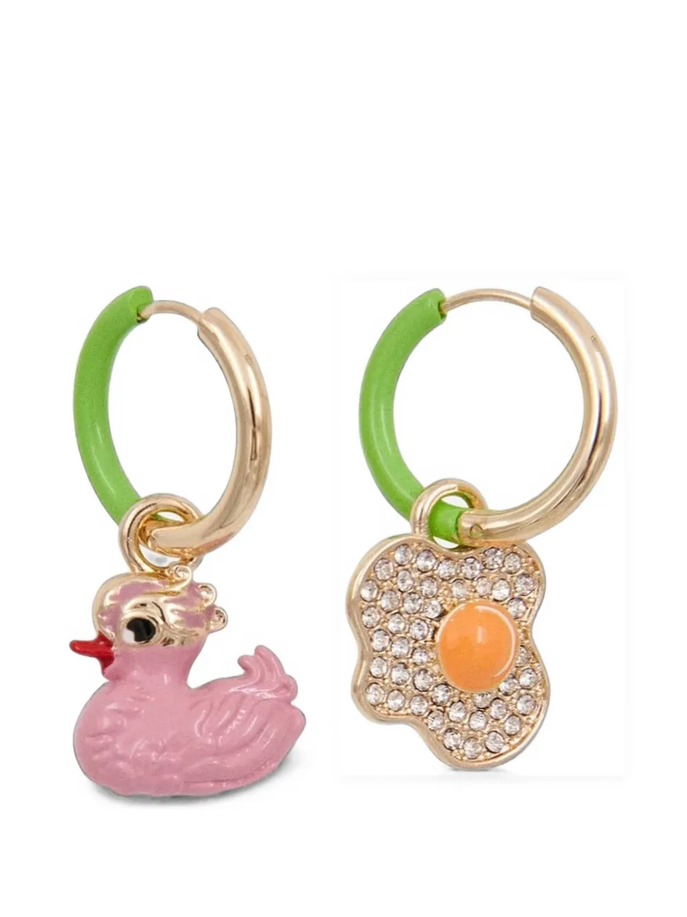 Essentiel Antwerp duck egg-pendant hoop earrings · OS