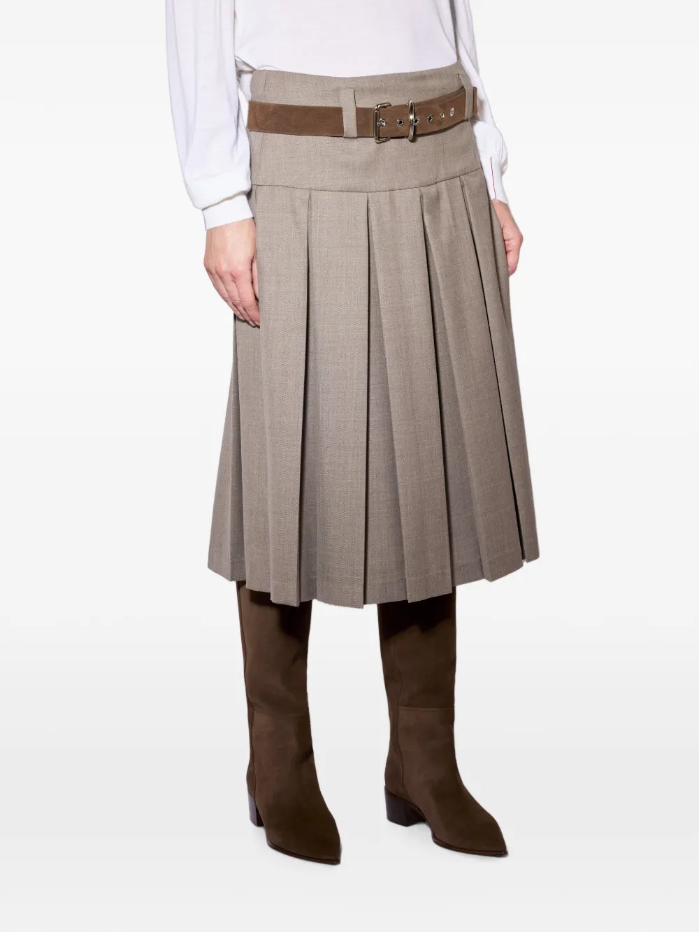 Liviana Conti belted pleated midi skirt