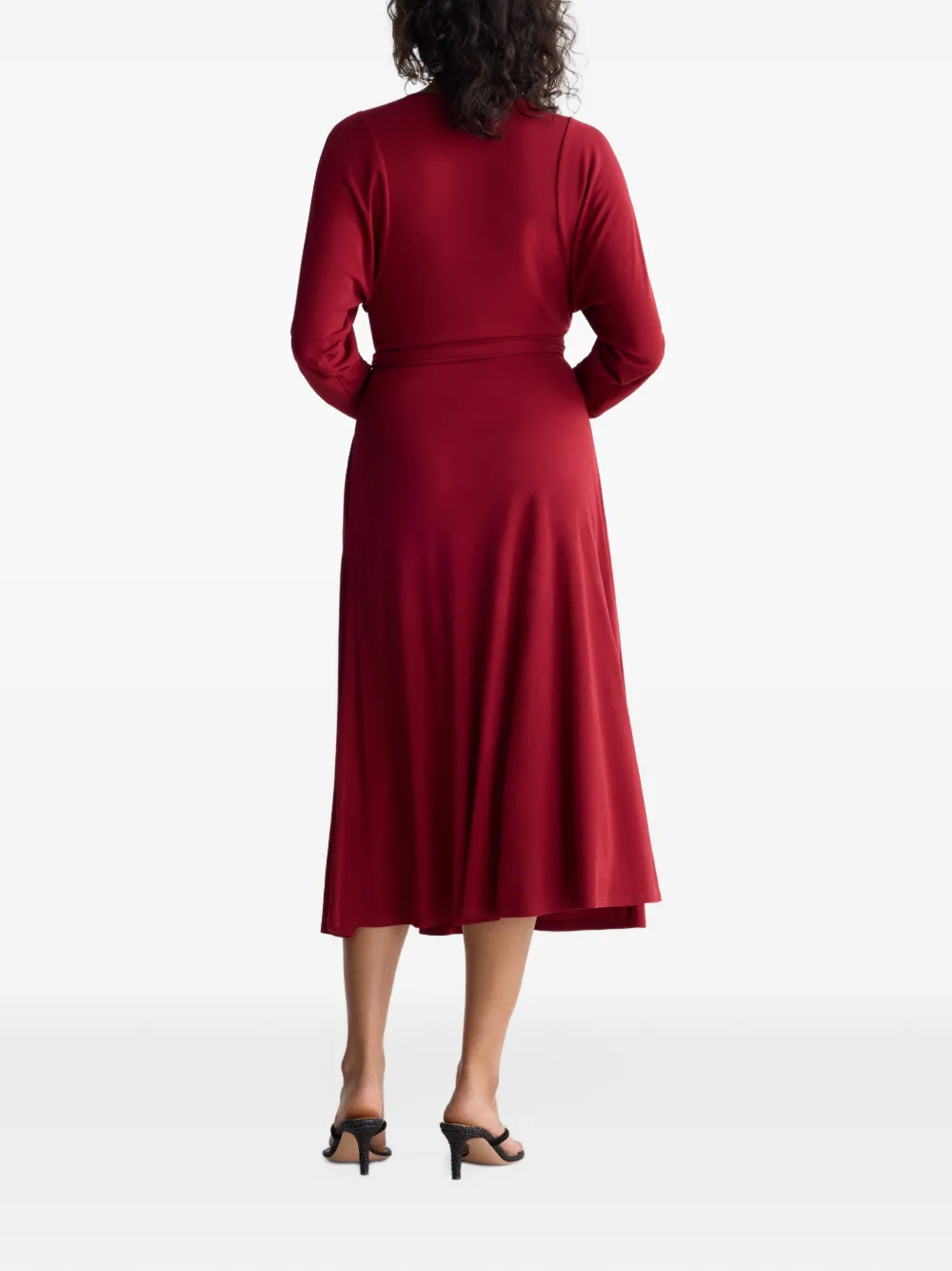 Dvf Vintage Amara midi-jurk met wikkeldesign Rood