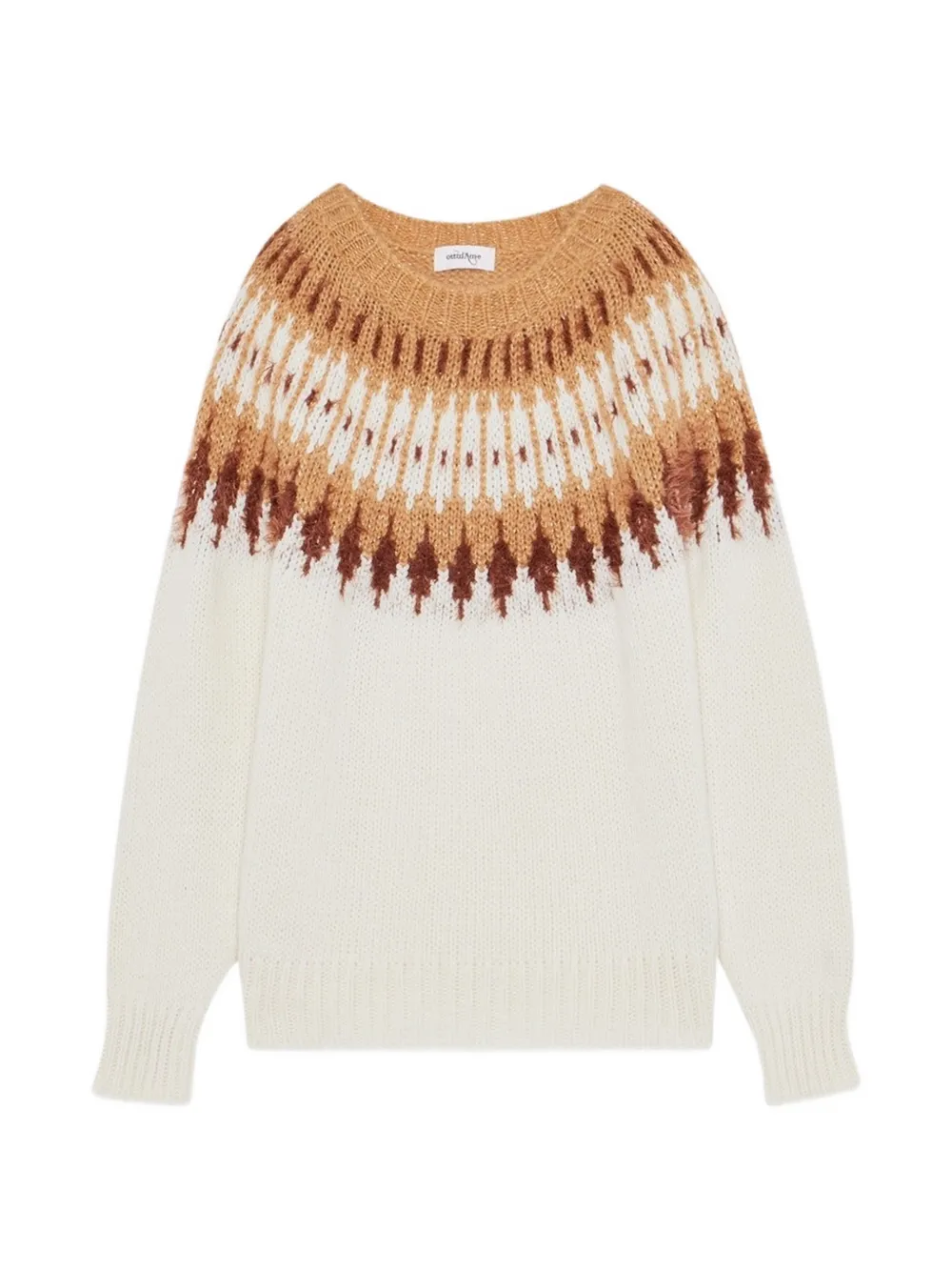 Ottod'ame Jacquard Sweater In Neutral