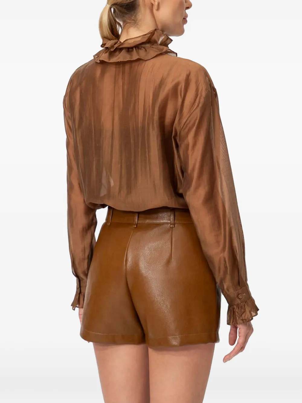 TWINSET Blouse met ruches Bruin