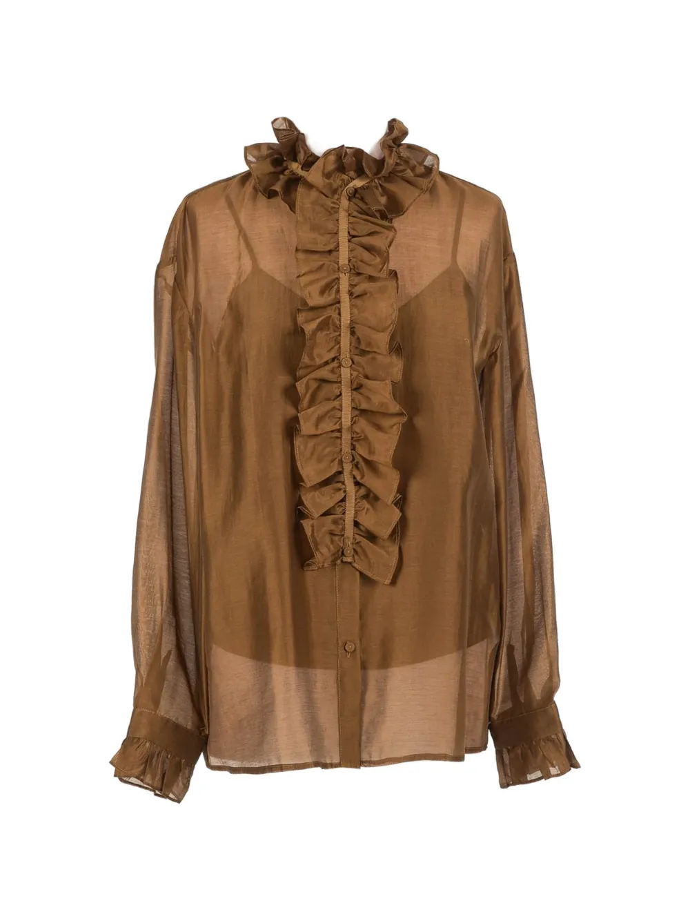 TWINSET Blouse met ruches Bruin