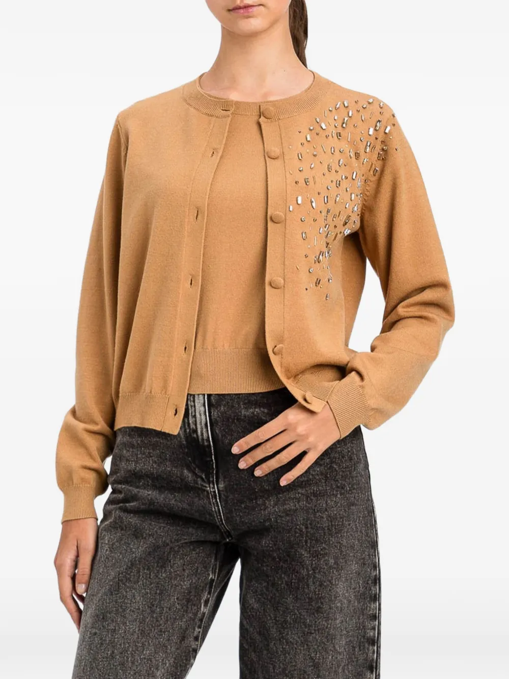 TWINSET crystal-embellished cardigan set - Tons neutres