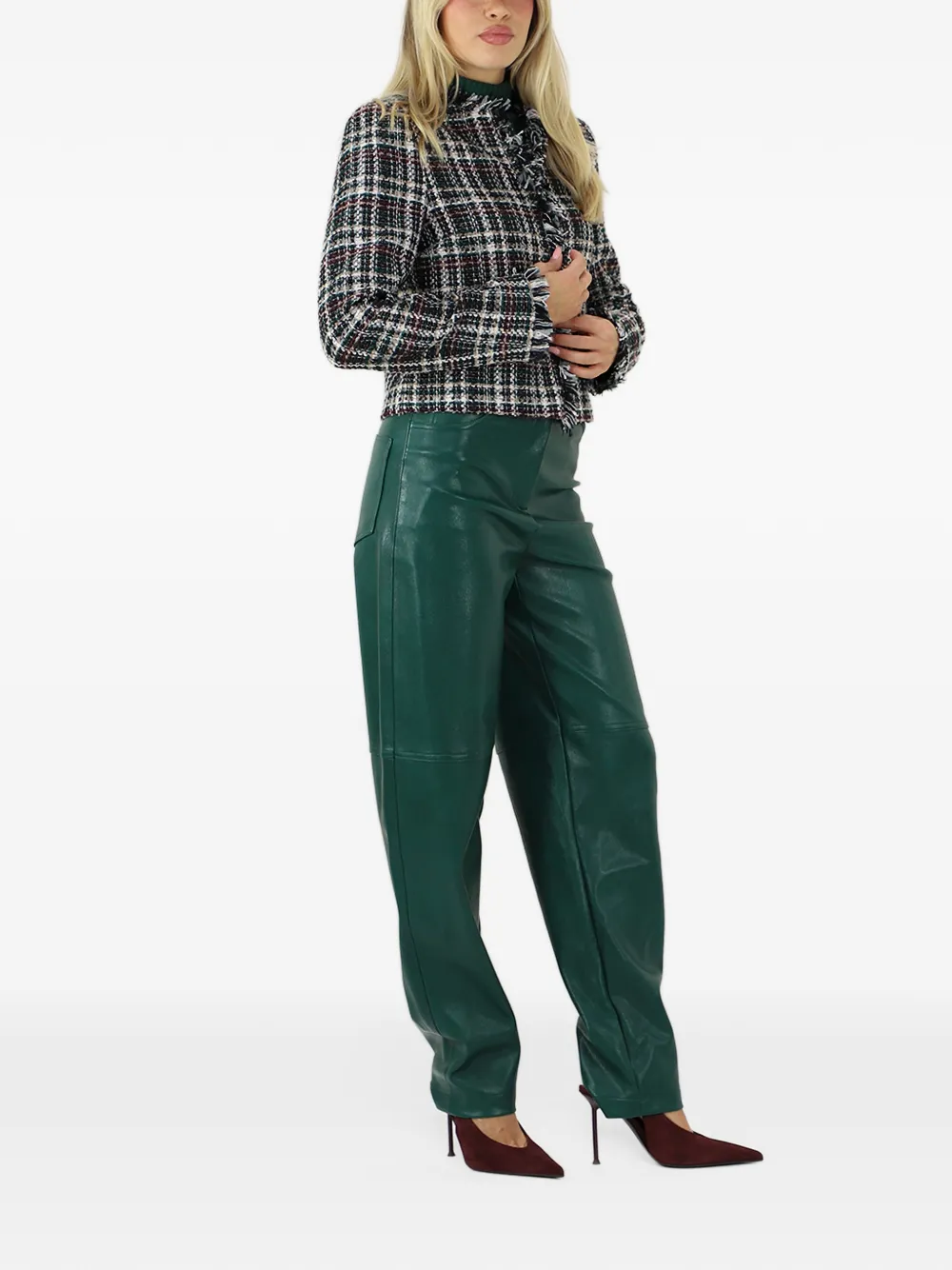 TWINSET tweed fringed jacket