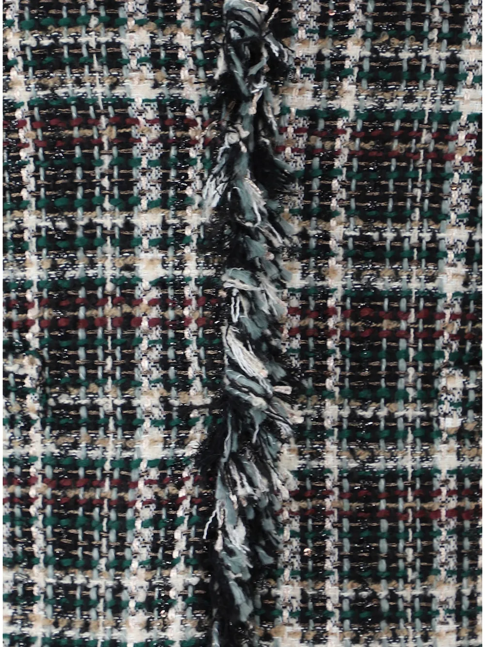 TWINSET Tweed jack met franje Zwart