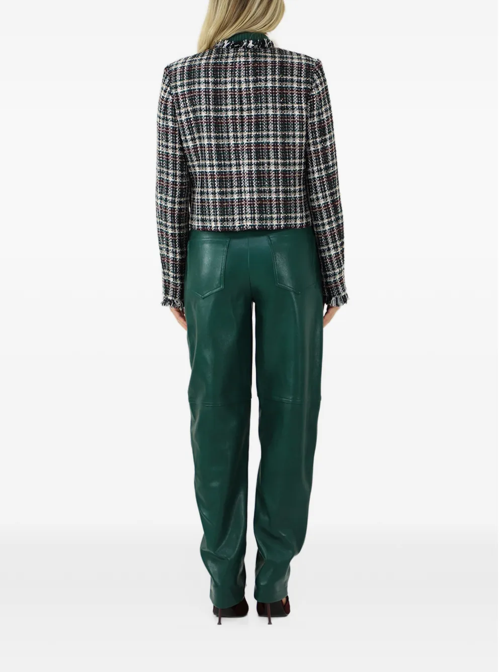 TWINSET Tweed jack met franje Zwart