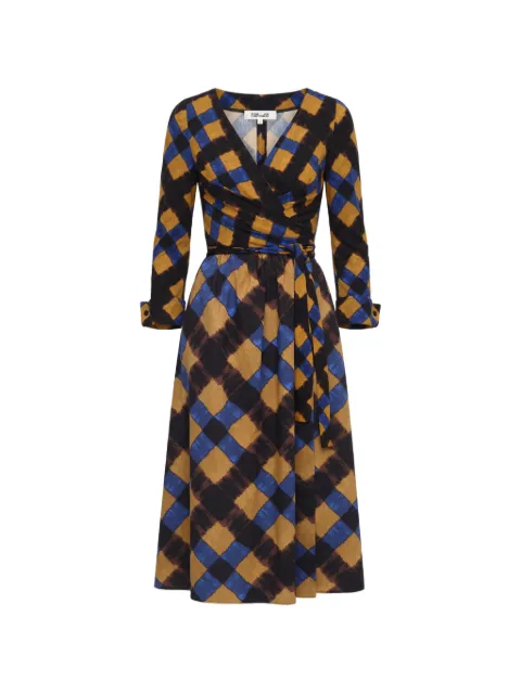 Dvf Vintage vestido midi Ballerina a cuadros