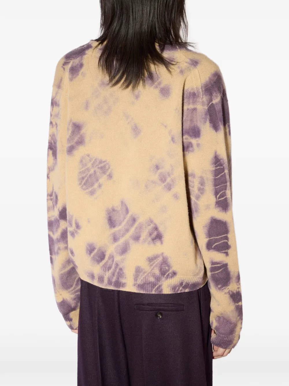 Liviana Conti Button-up vest met tie-dye print Beige