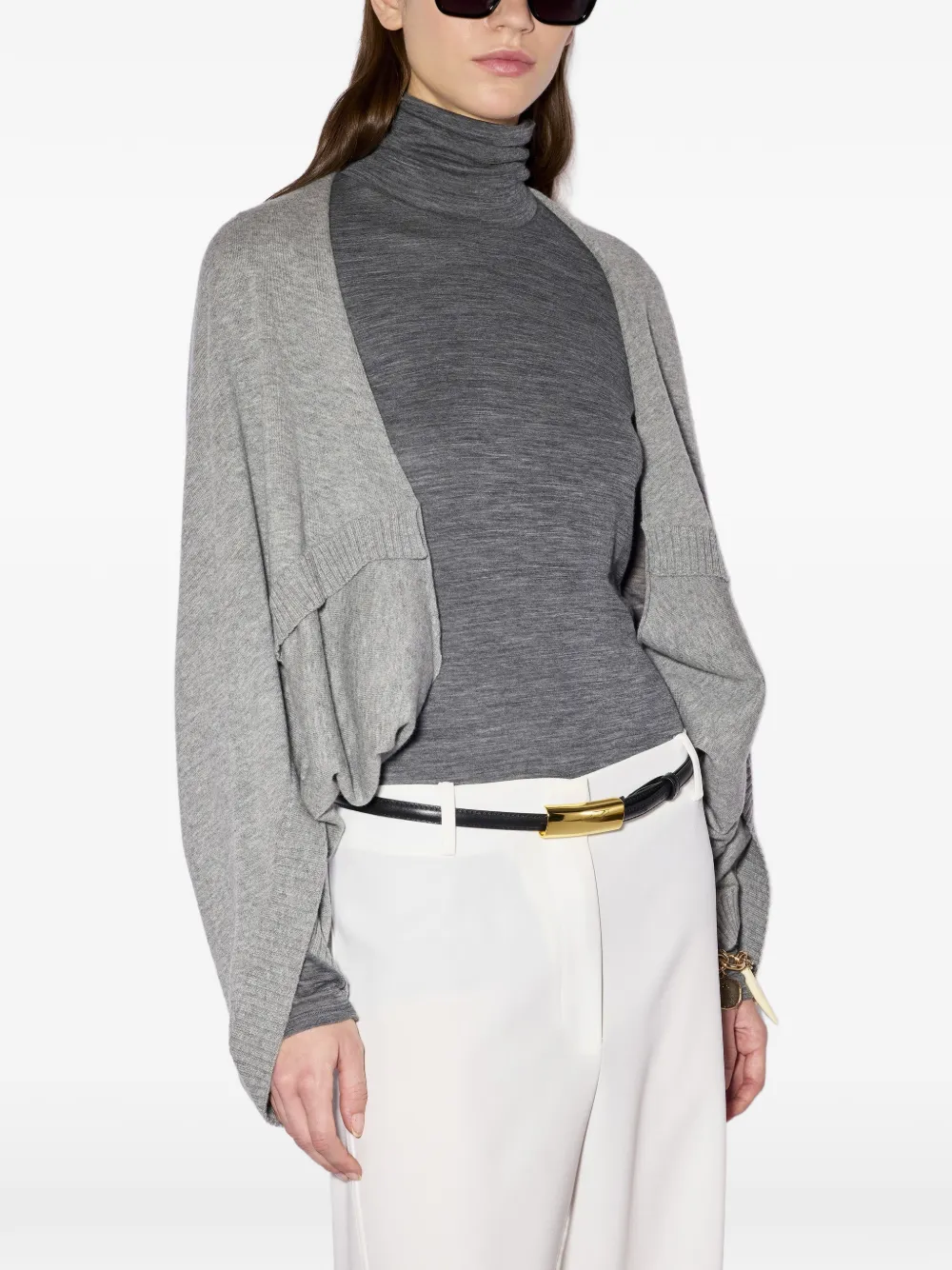 Liviana Conti ribbed-trim dolman-sleeve cape · One Size