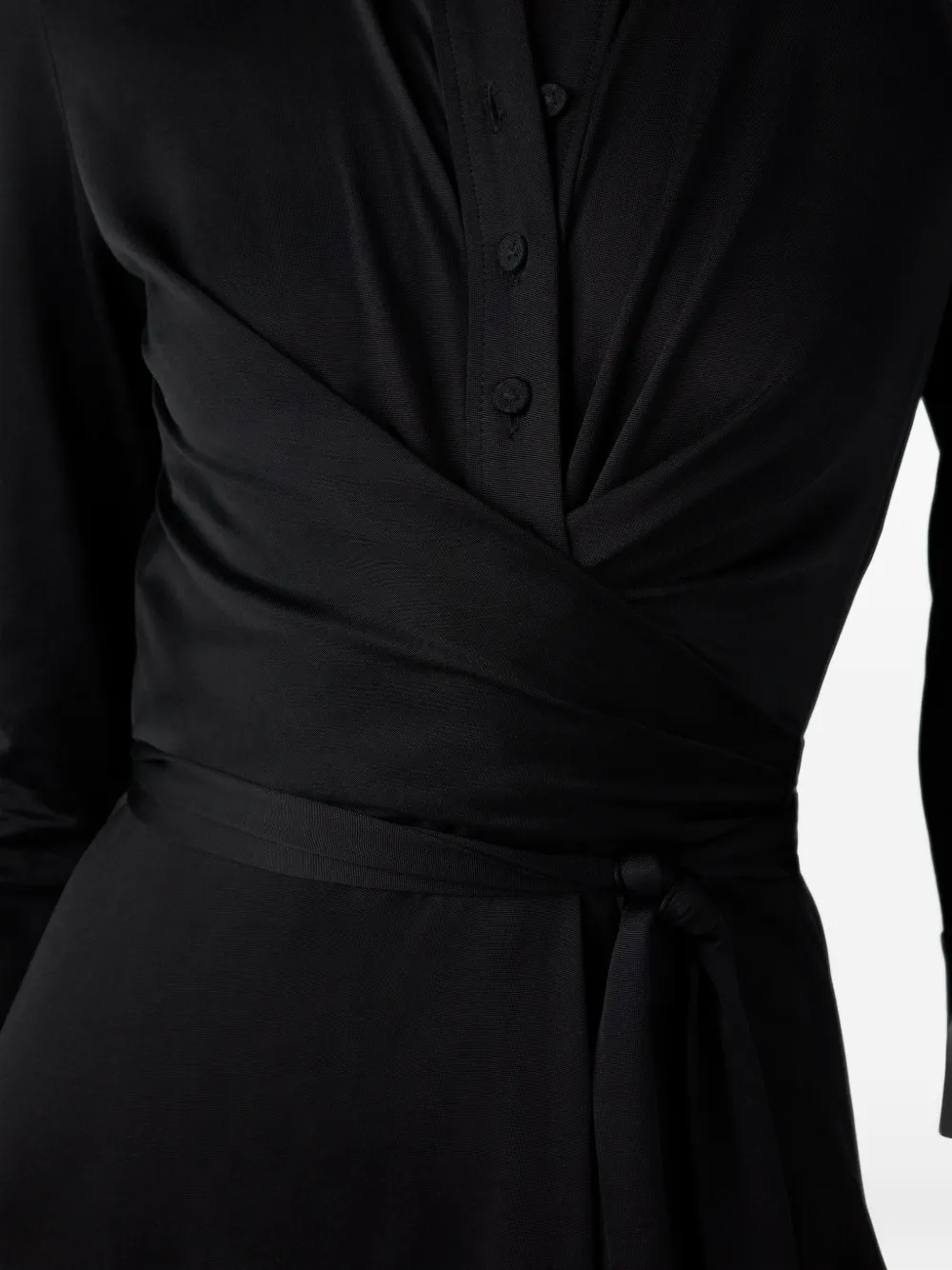 Dvf Vintage Sana midi-jurk in wikkelstijl met ceintuur Zwart