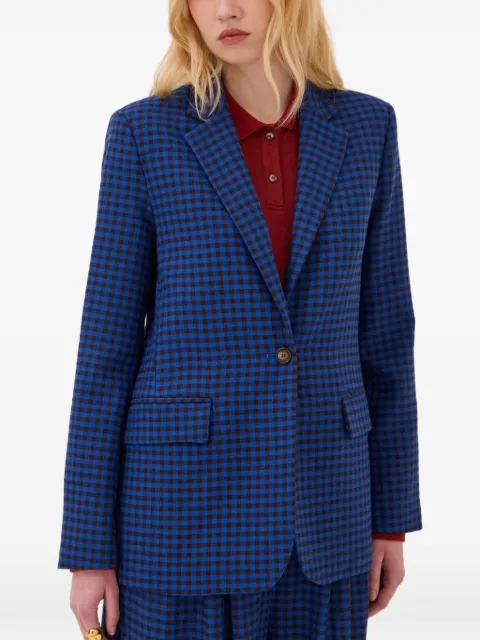 Ottod'Ame blazer con solapas de muesca y motivo de cuadros gingham