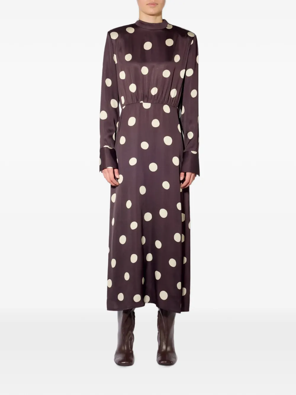 Liviana Conti polka-dot long-sleeve maxi dress
