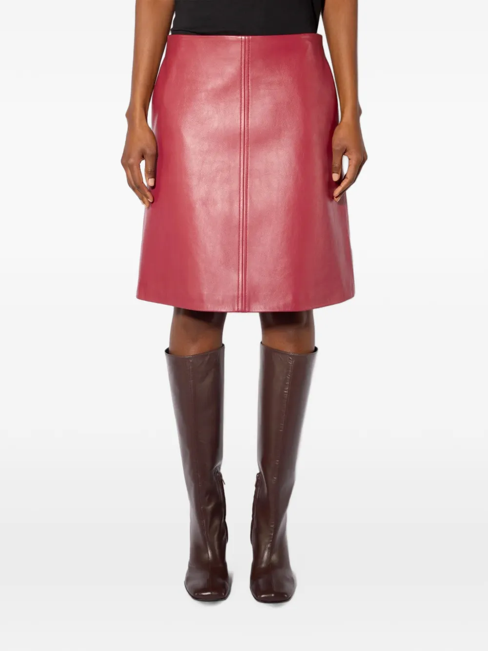 Liviana Conti leather A-line mini skirt