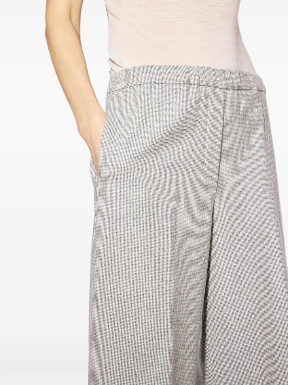 Liviana Conti Alfred elastische broek met micro-ruit Grijs