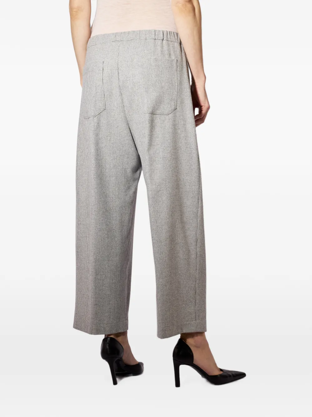 Liviana Conti Alfred elastische broek met micro-ruit Grijs