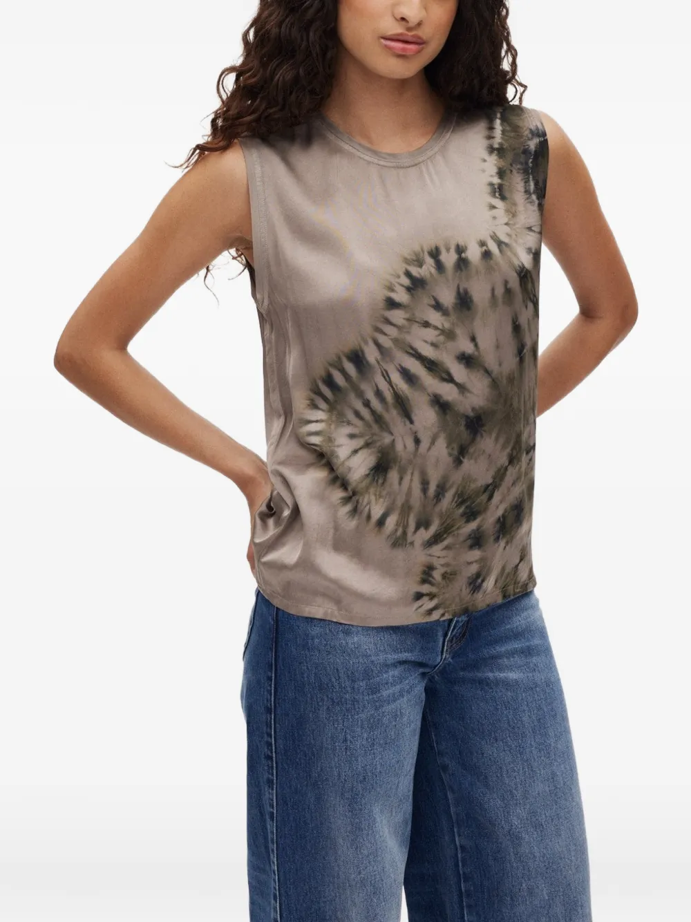 RABENS SALONER Helga tie-dye sleeveless top - Toni neutri