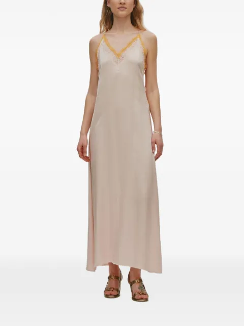 RABENS SALONER Cheers lace-trim slip maxi dress