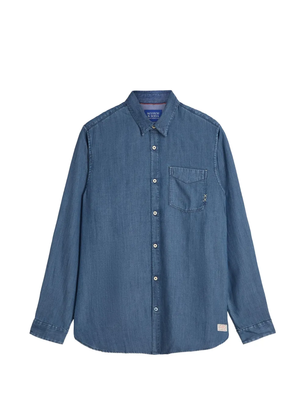 Scotch & Soda washed-effect chest-pocket shirt