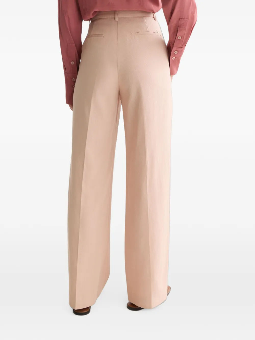 Scotch & Soda pressed-crease wide-leg trousers Roze