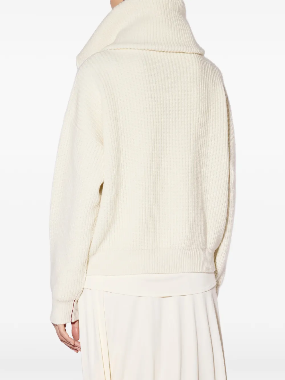 Liviana Conti Evadne ribgebreide trui met rits Beige