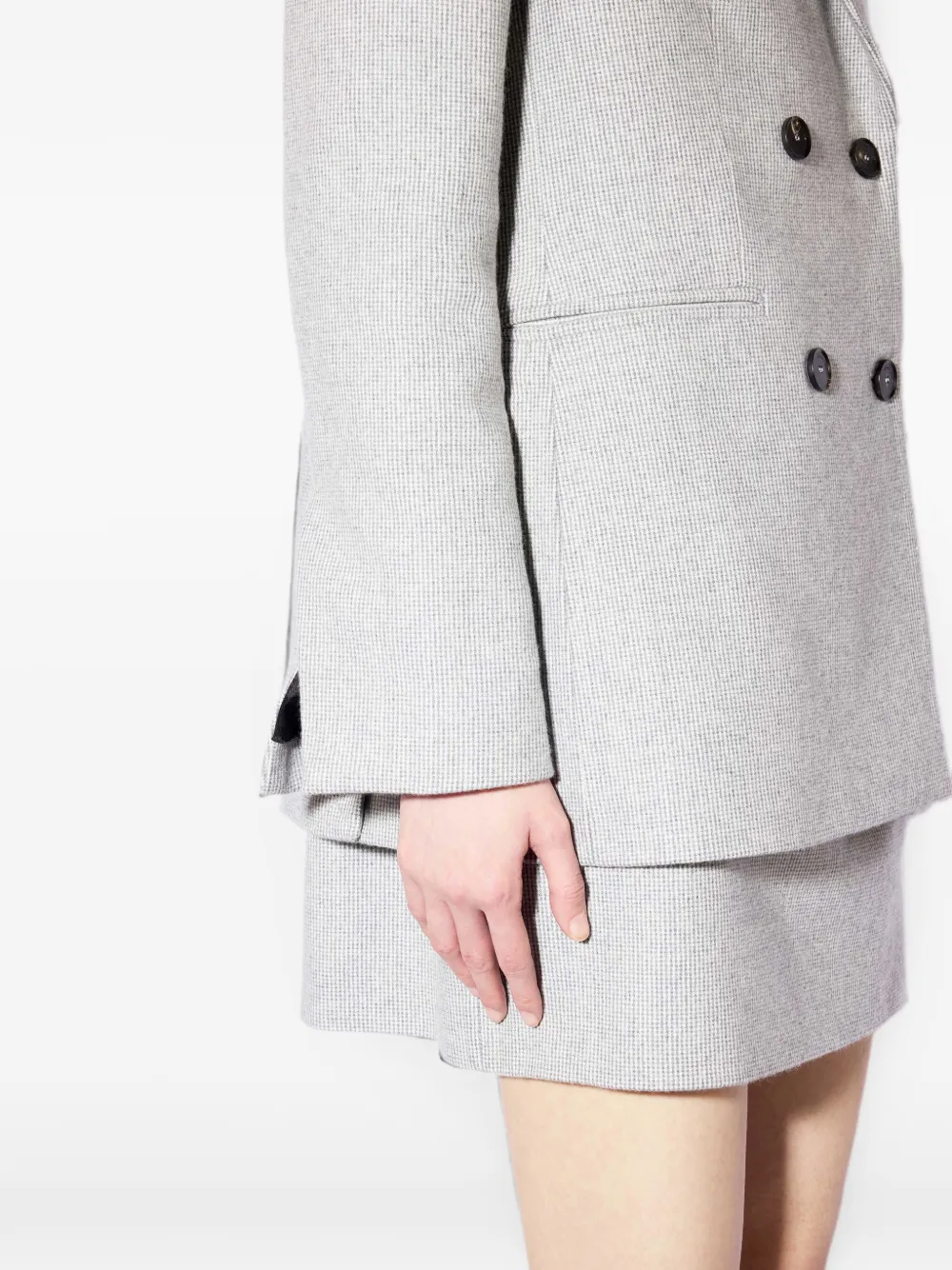 Liviana Conti Roger geruite blazer met dubbele rij knopen Grijs