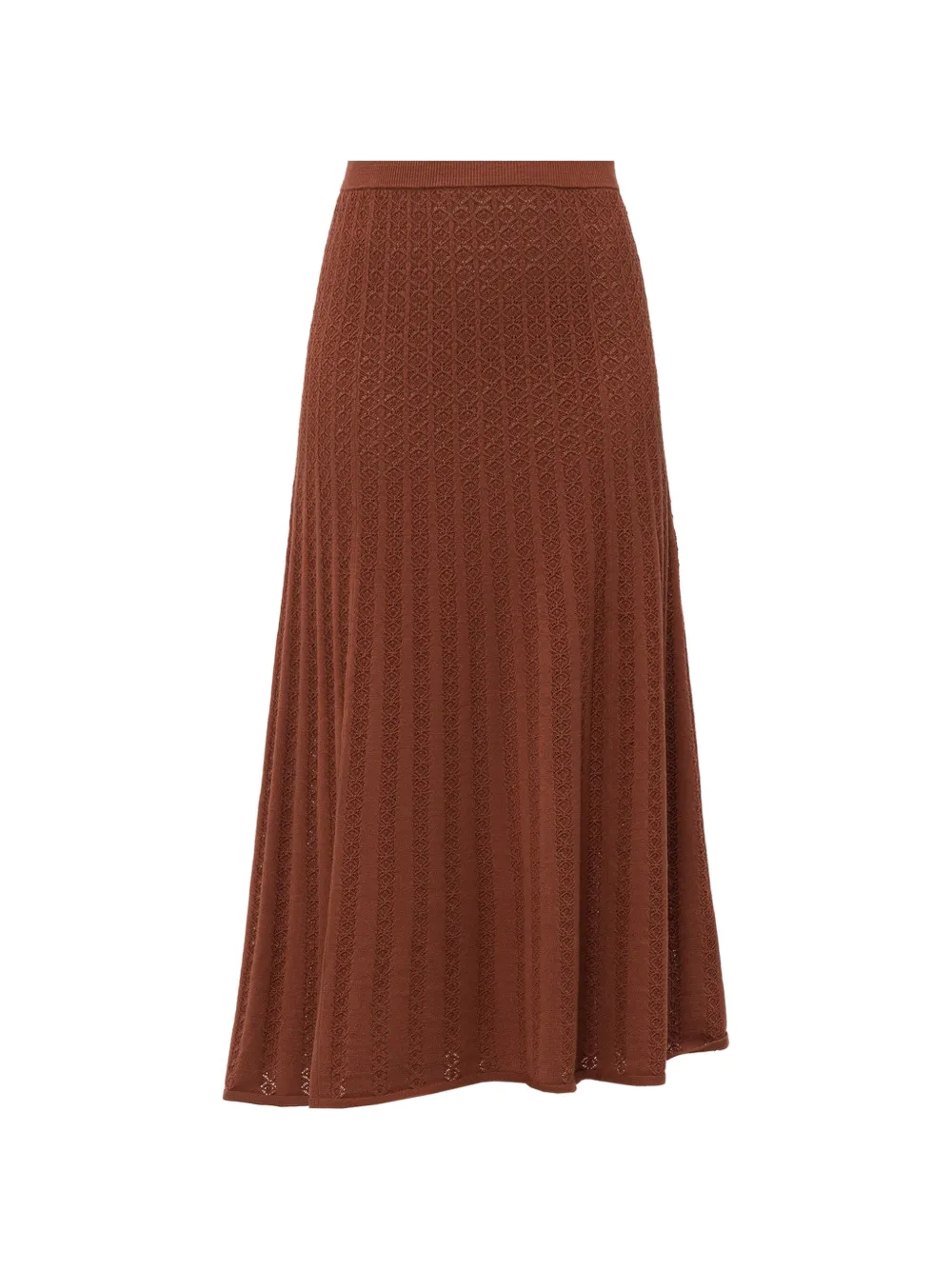TWINSET perforated-knit midi skirt - Braun