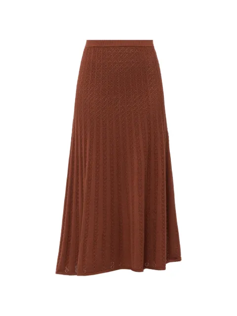TWINSET falda midi tejida con perforaciones