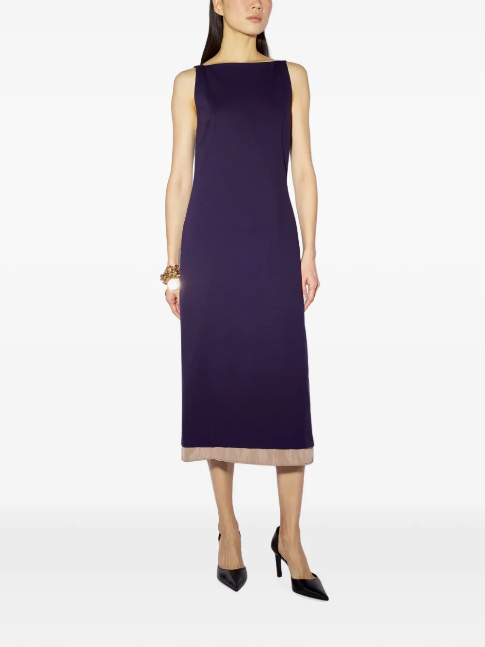 Liviana Conti Virna contrast-trim sleeveless midi dress
