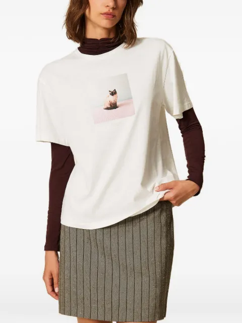 TWINSET camiseta con cuello redondo y estampado