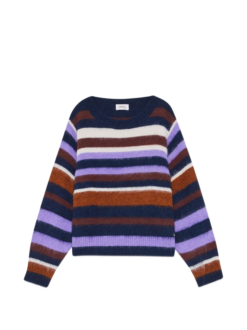 Ottod'ame Striped-knit Sweater In Blue