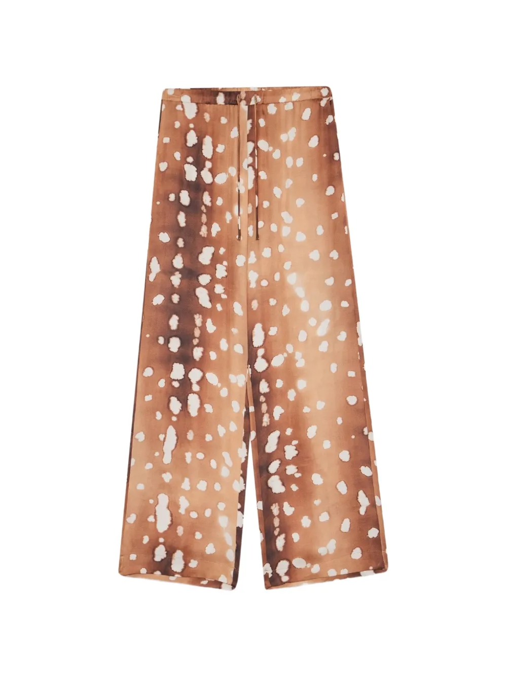 Ottod'ame Spotted-print Drawstring Wide-leg Trousers In Brown
