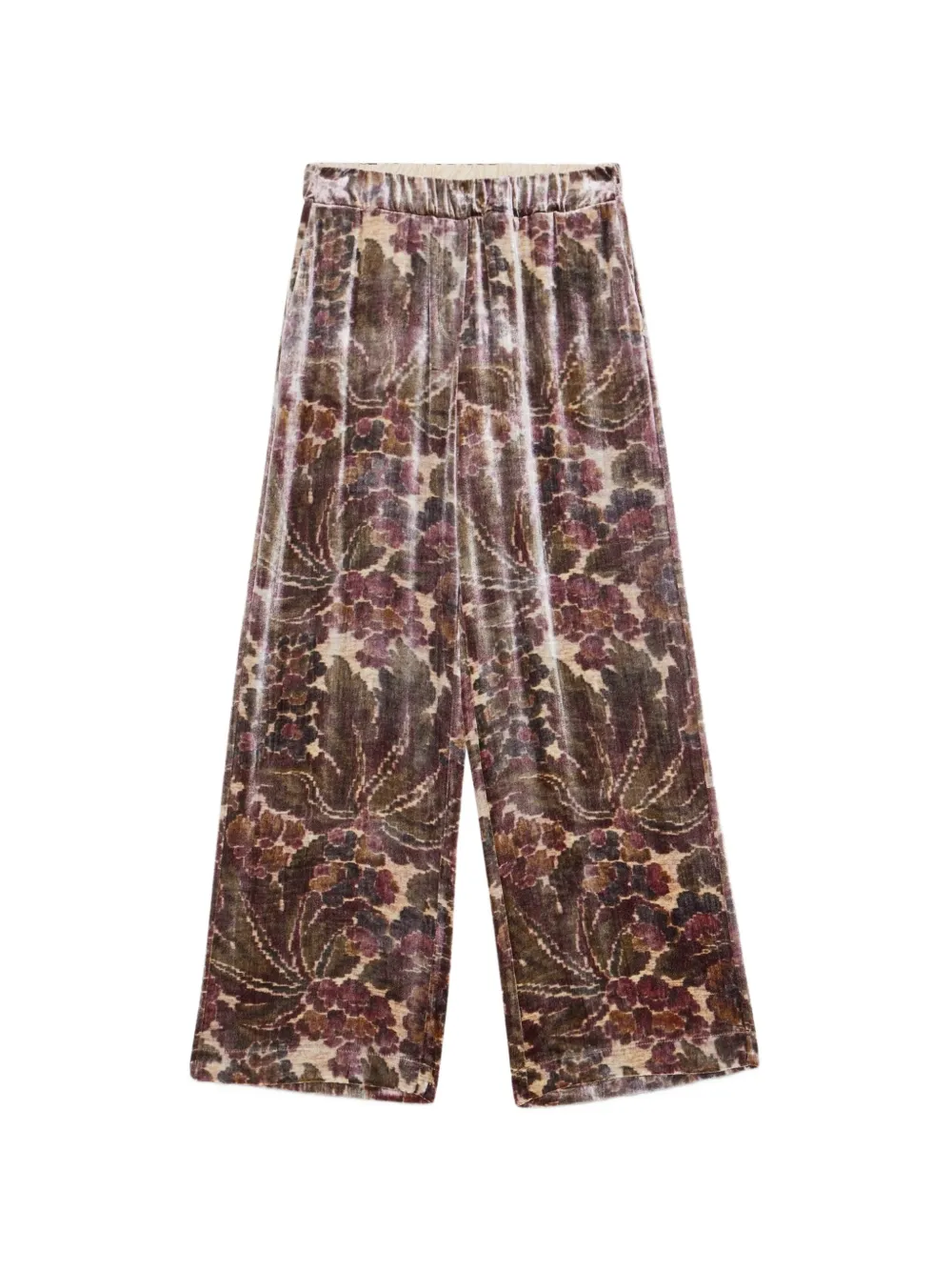 Ottod'ame Floral-print Straight Trousers In Brown