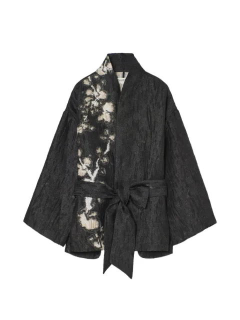 PSOPHIA floral-jacquard belted jacket