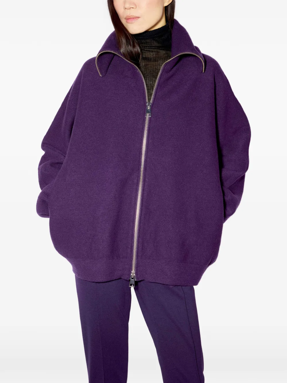 Liviana Conti zip-up high-neck cardigan