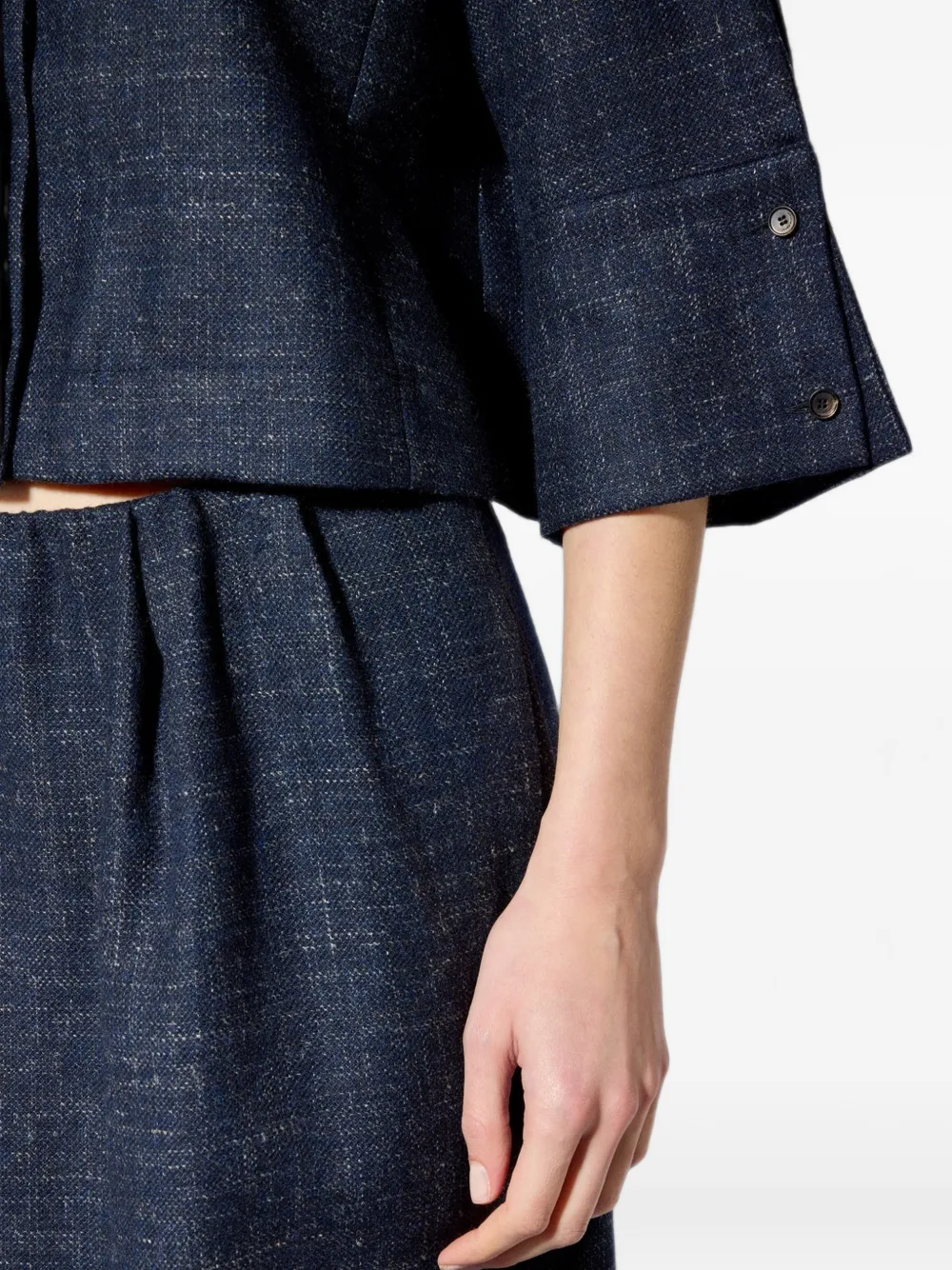 Liviana Conti button-cuff cropped shirt Blauw