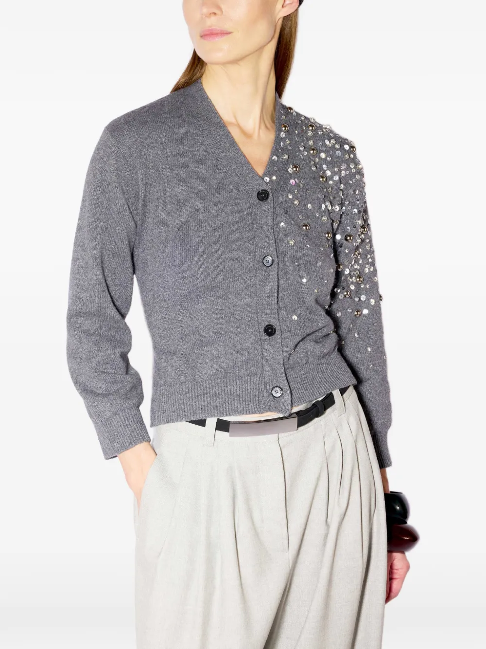 Liviana Conti Cardigan con decorazione - Grigio