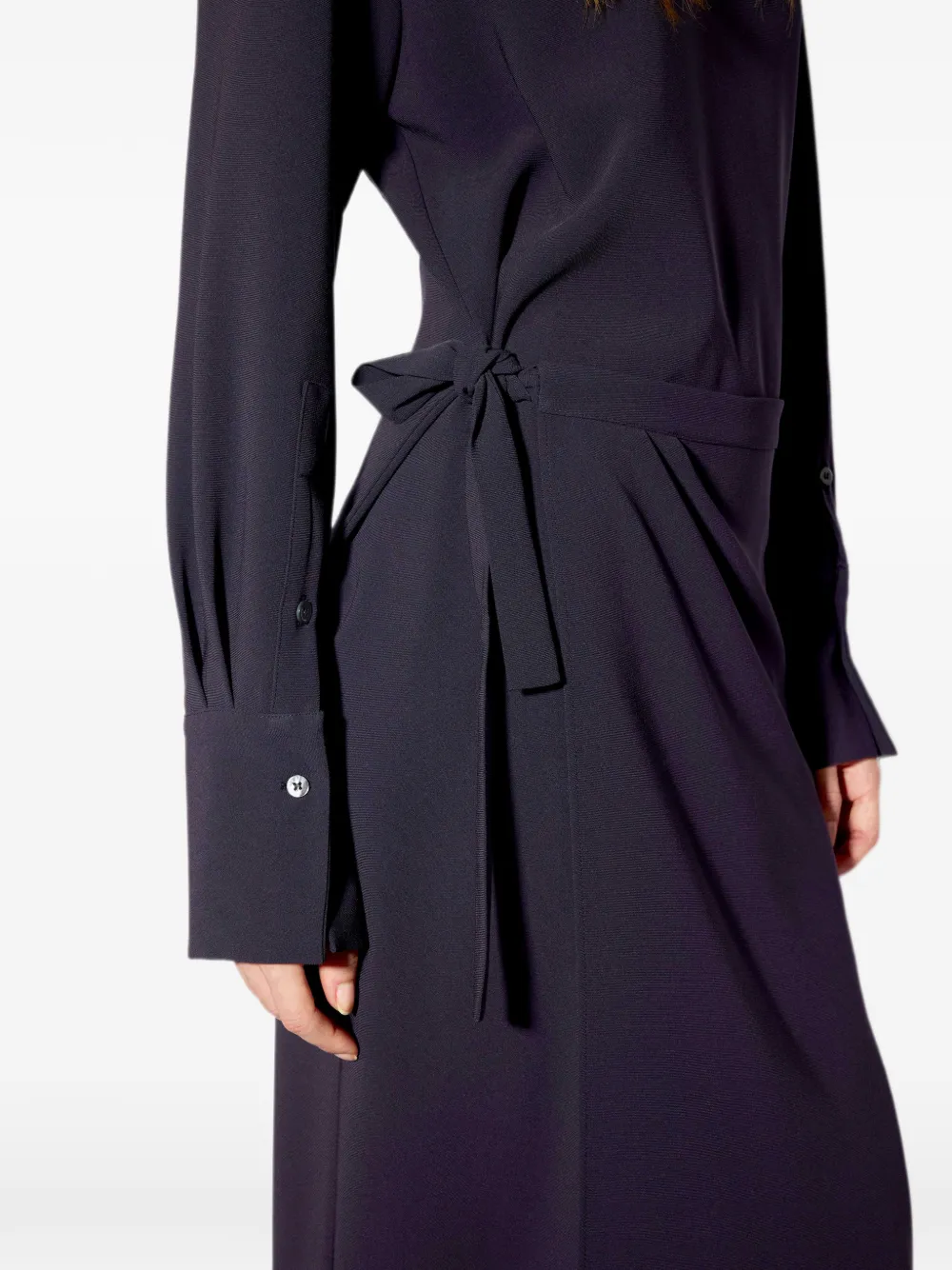Liviana Conti midi-jurk met striksluiting en knoopsluiting Blauw