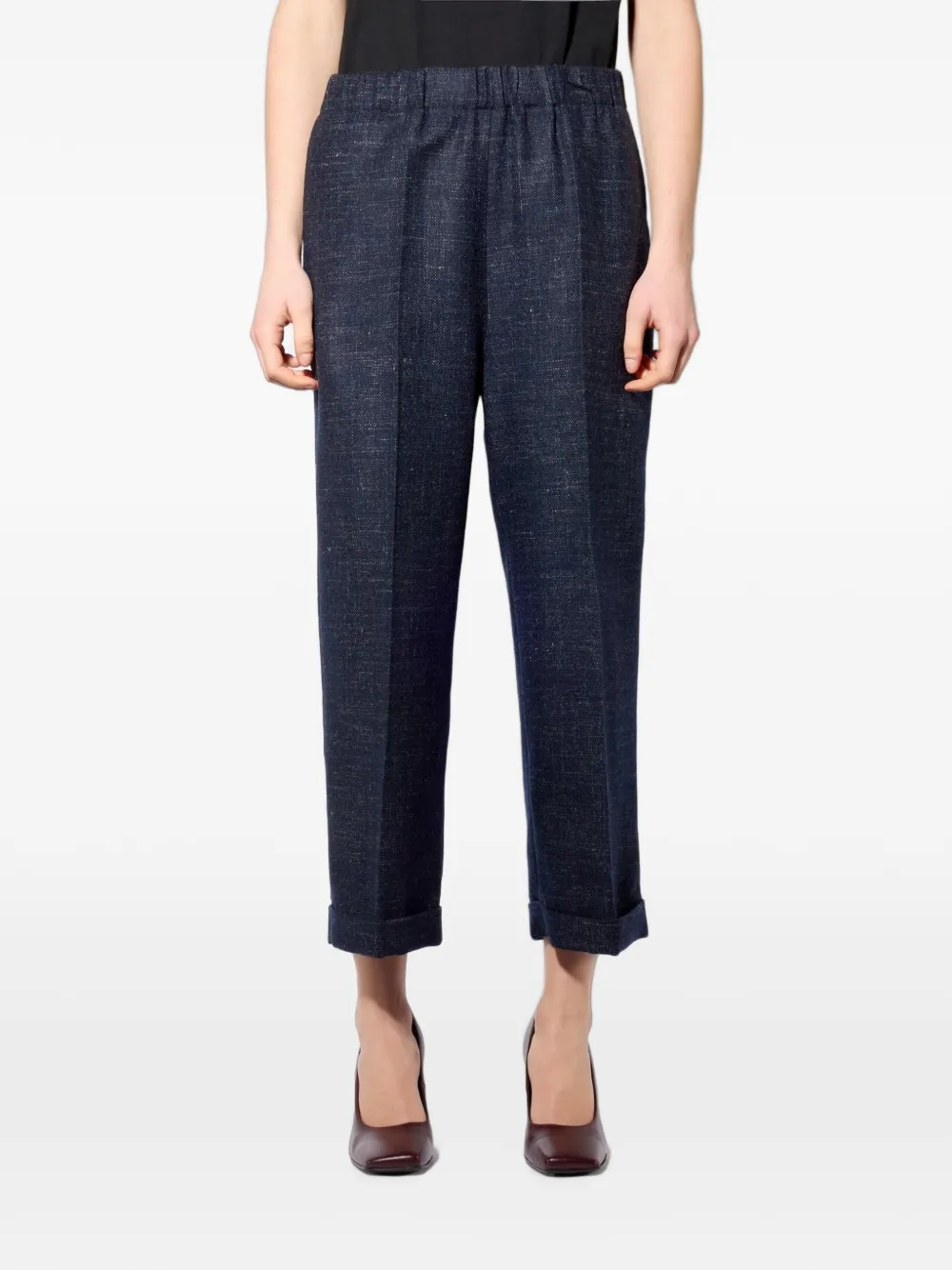 Liviana Conti elasticated-waistband pressed-crease trousers