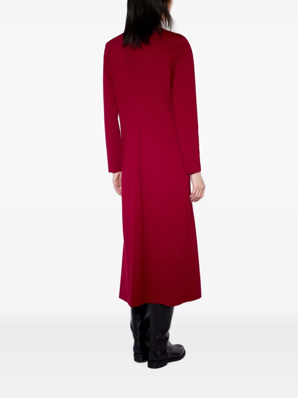 Liviana Conti Kaia asymmetric pleated-detail midi dress Rood