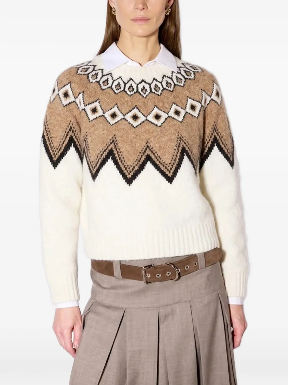 Liviana Conti Fair Isle intarsia-knit sweater