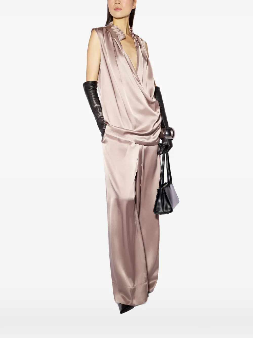 Liviana Conti ruffled-trim draped top - Rosa