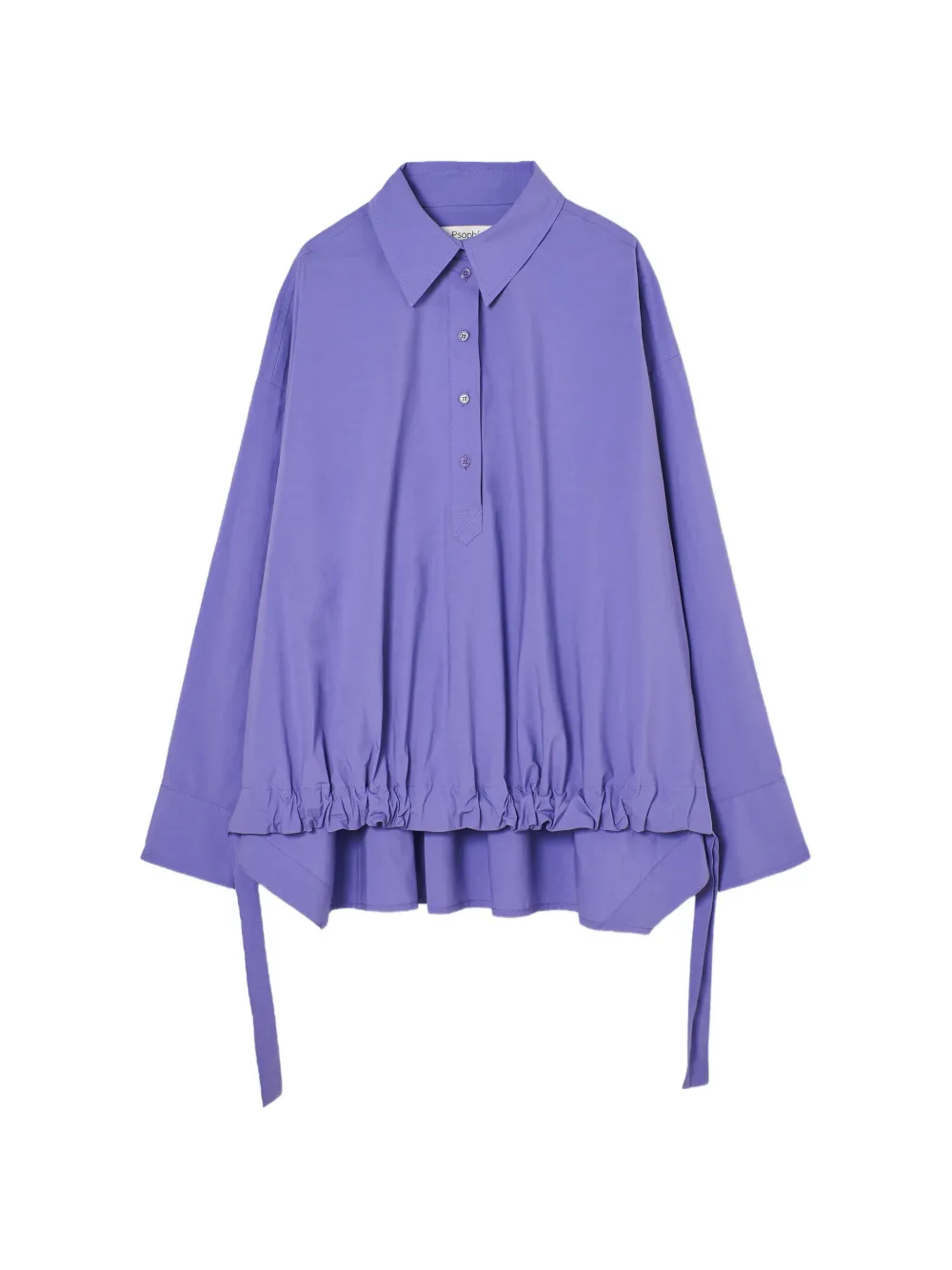 PSOPHIA ruffled asymmetric-hem polo - Viola