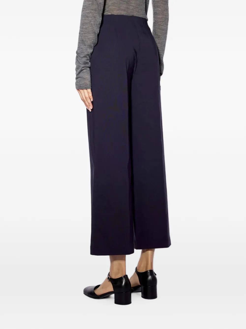 Liviana Conti Cropped broek met wijde broeken Blauw