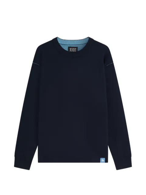 Scotch & Soda contrast-stitch crew-neck sweater