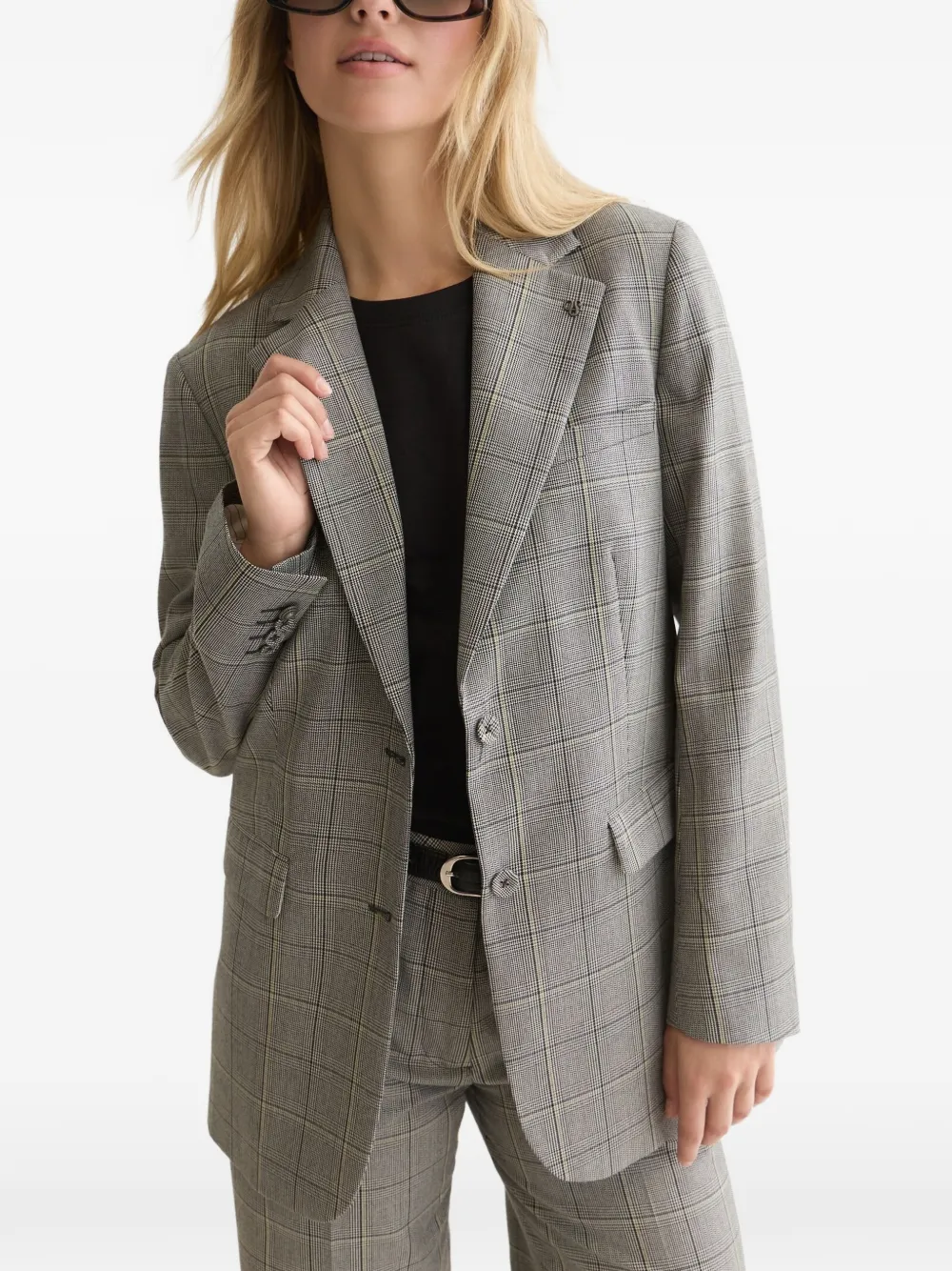 Scotch & Soda Prince of Wales geruite blazer Grijs