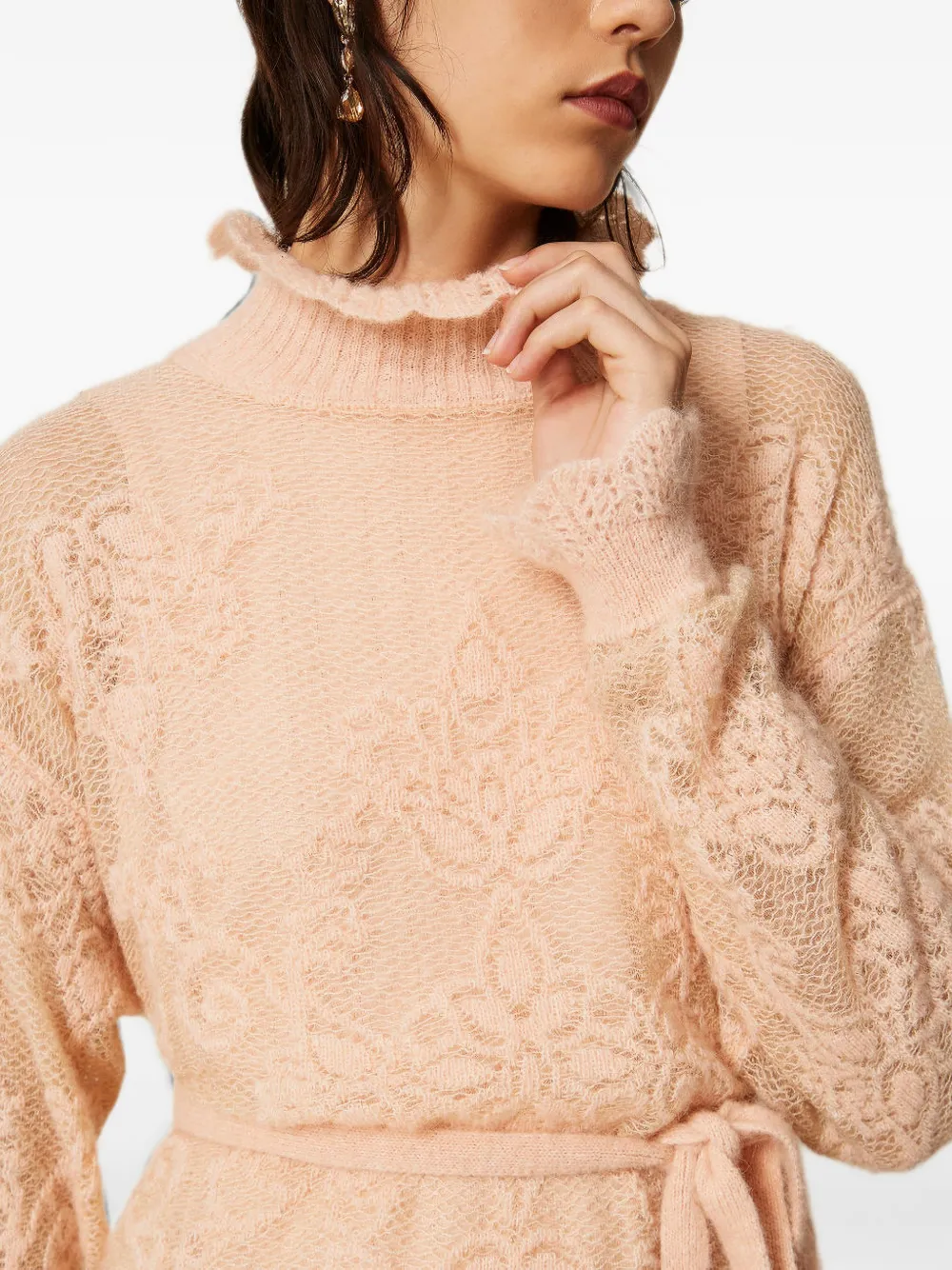 TWINSET Trui van alpacablend met jacquard Roze